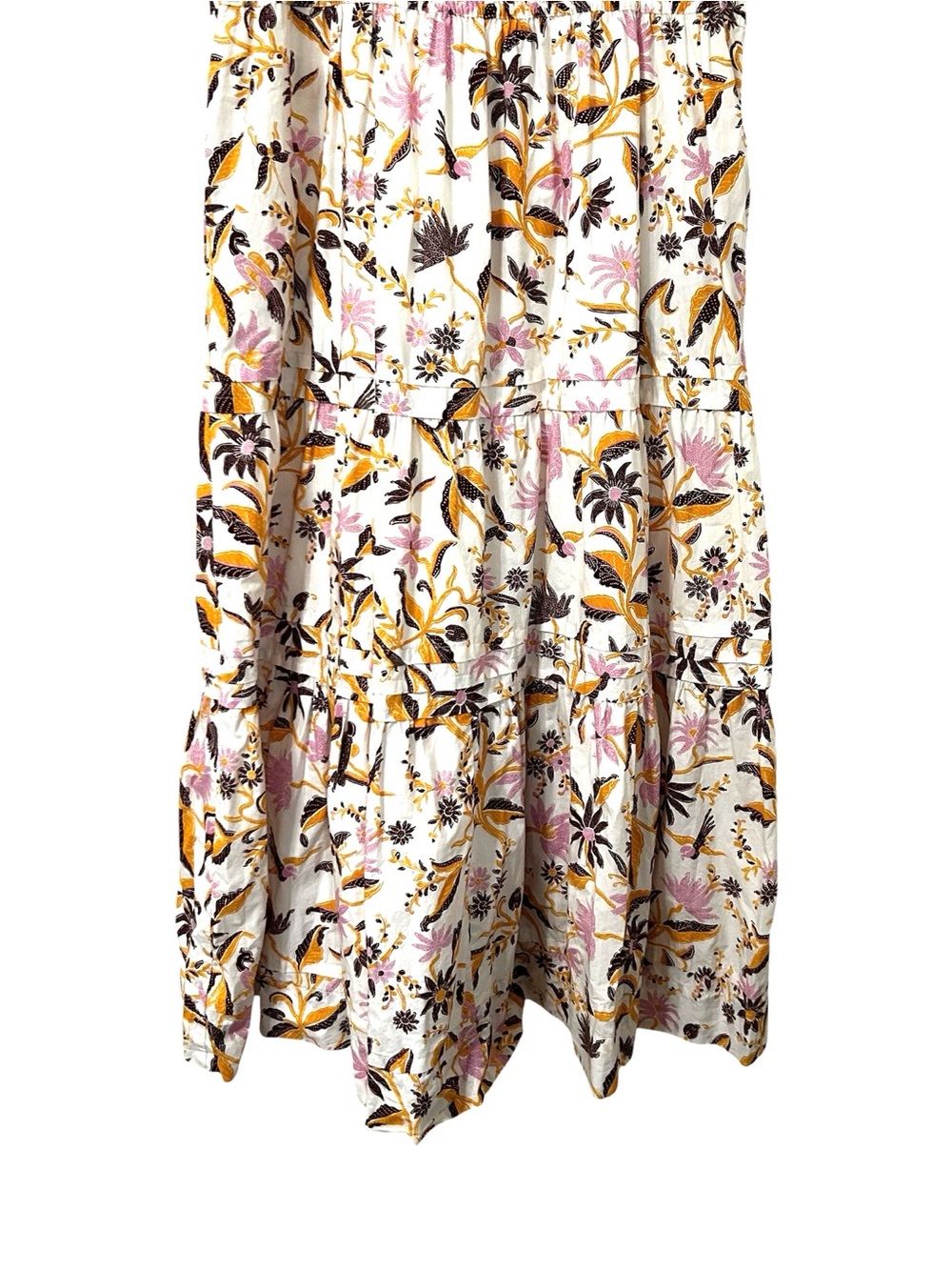 Anthropologie Somerset Maxi Dress 100% Cotton Size M Tiered V Neck Short Sleeve - Picture 6 of 12